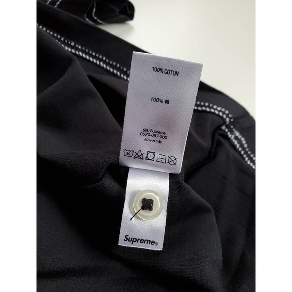 Supreme Mens Polo Shirt Black Short Sleeve Pocket Spell Out 100% Cotton M New - Picture 6 of 6